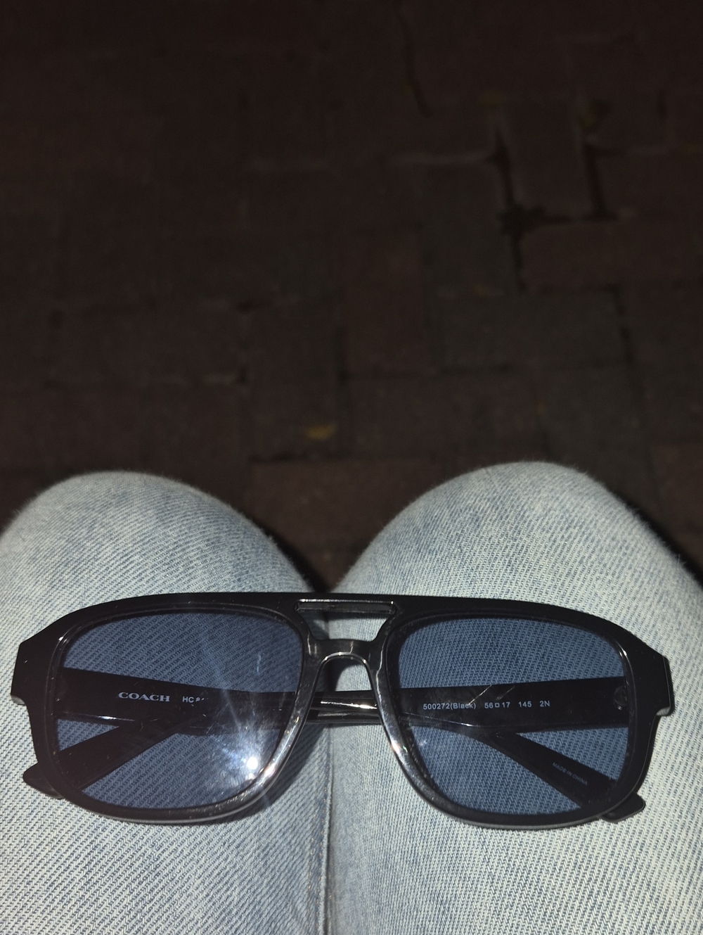 Coach Black Sunglasses with Blue Tinted Lenses
